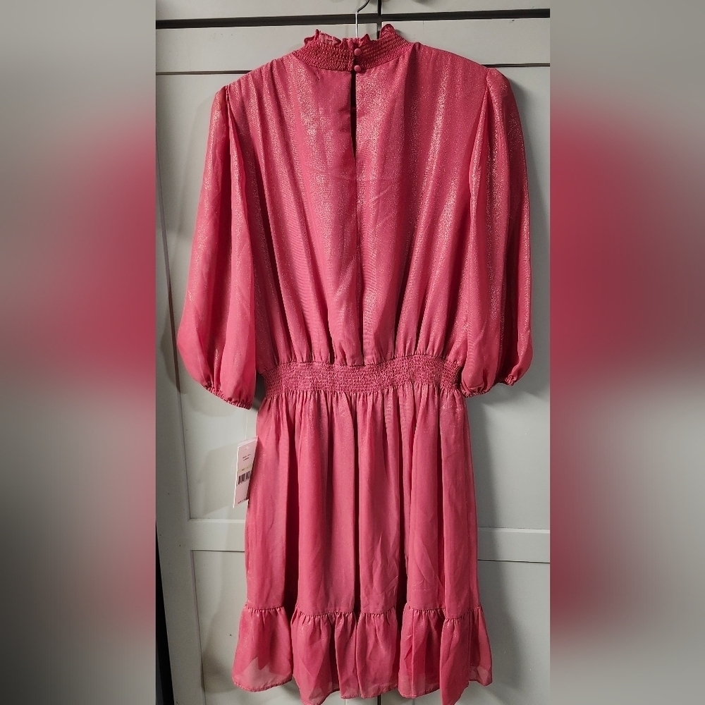 Nanette Lepore CARMINE pink sparkle mini dress Sz 4 - Picture 5 of 7